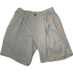 Tommy Bahama Men’s 100% Silk Pleated Chino Shorts Beige Cream 33